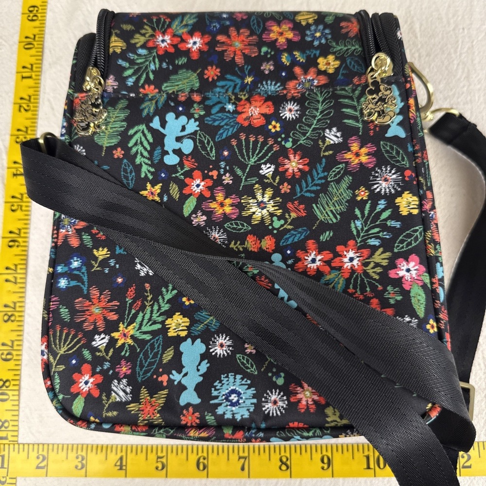 Disney X Jujube Floral Embroidered Pattern Insulated Bag W/Kissing M&M Zip Pulls - Picture 10 of 15